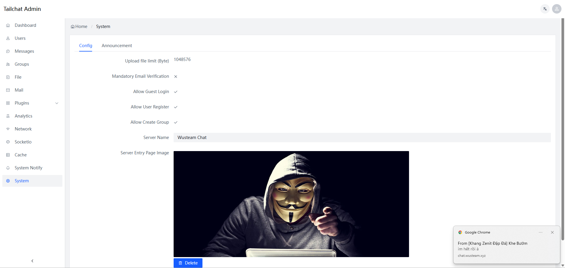 SOURCE CODE TRÒ CHUYỆN DỰA TRÊN DISCORD - TAILCHAT